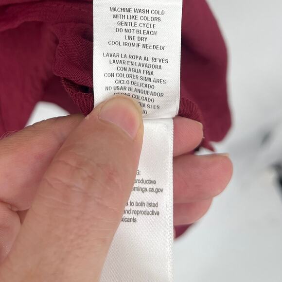 Sandra Darren Burgundy Shirt Dress Sz 14 New Preppy Fall Minimalist Office Chic - Picture 12 of 12